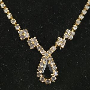 Gold and Black Crystal Necklace